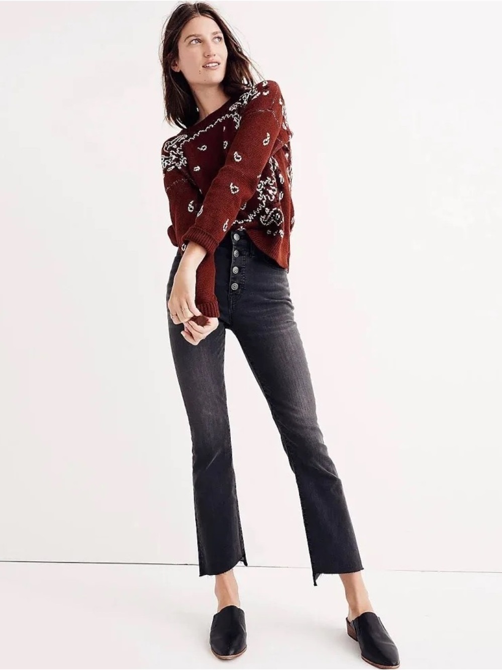 Madewell Black Button-Fly Cali Demi-Boot Jeans